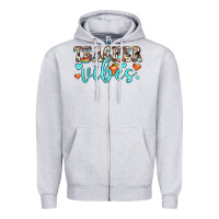 Heather Grey teacher vibes Zipper Hoodie - JahusDesignShop