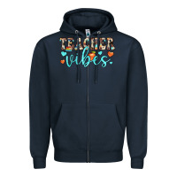 Navy teacher vibes Zipper Hoodie - JahusDesignShop