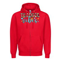 Red teacher vibes Zipper Hoodie - JahusDesignShop