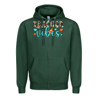 Sports Green teacher vibes Zipper Hoodie - JahusDesignShop