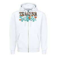 White teacher vibes Zipper Hoodie - JahusDesignShop