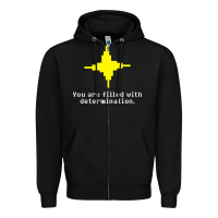 Black undertale   determination point Zipper Hoodie - linhVisuals