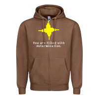 Chestnut undertale   determination point Zipper Hoodie - linhVisuals