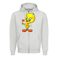 Dove Grey tweety Zipper Hoodie - linhVisuals