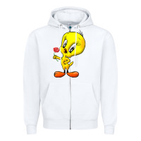 White tweety Zipper Hoodie - linhVisuals