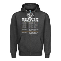 Charcoal Heather tech support hourly rate t shirt Zipper Hoodie - linhVisuals