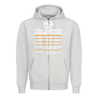 Dove Grey tech support hourly rate t shirt Zipper Hoodie - linhVisuals