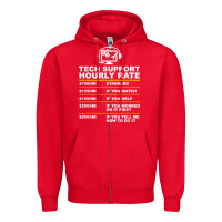 Red tech support hourly rate t shirt Zipper Hoodie - linhVisuals