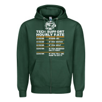 Sports Green tech support hourly rate t shirt Zipper Hoodie - linhVisuals