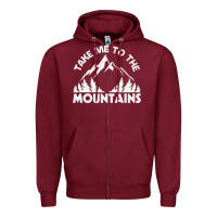 Burgundy take me to the mountains nature lover Zipper Hoodie - linhVisuals