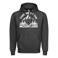 Charcoal Heather take me to the mountains nature lover Zipper Hoodie - linhVisuals