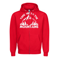 Red take me to the mountains nature lover Zipper Hoodie - linhVisuals