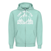 Seafoam take me to the mountains nature lover Zipper Hoodie - linhVisuals