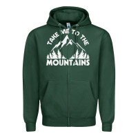 Sports Green take me to the mountains nature lover Zipper Hoodie - linhVisuals