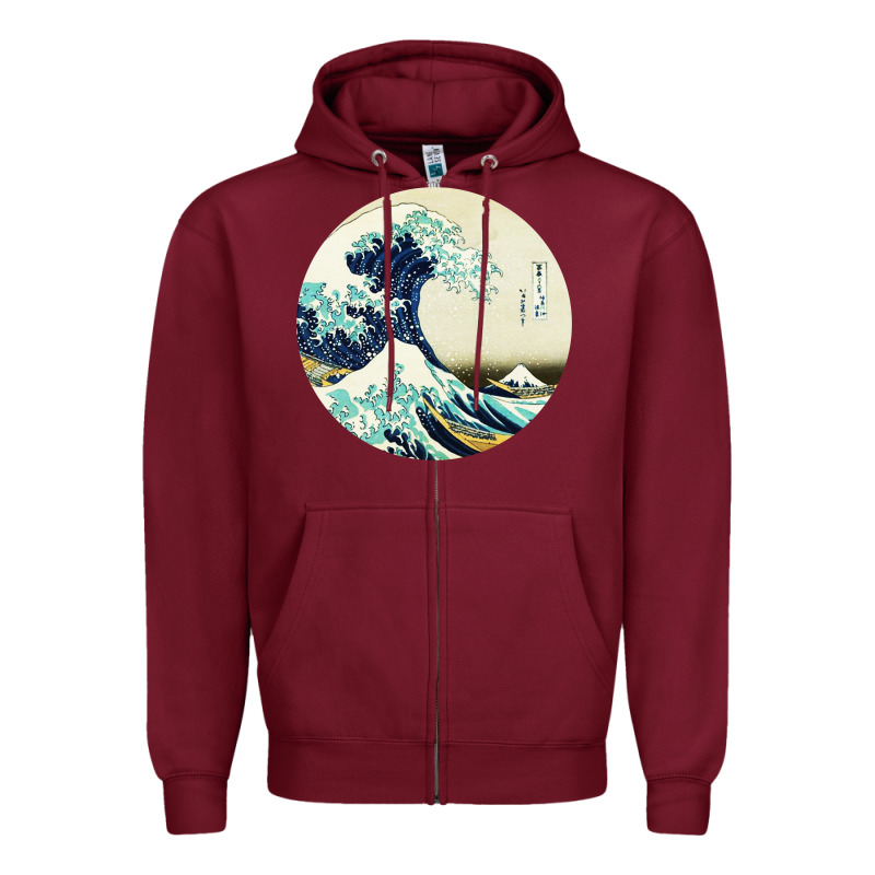 Great Wave Zipper Hoodie by linhVisuals | Teevron