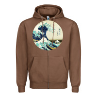 Chestnut great wave Zipper Hoodie - linhVisuals