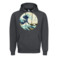 Smoke great wave Zipper Hoodie - linhVisuals