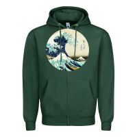 Sports Green great wave Zipper Hoodie - linhVisuals