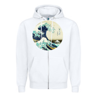 White great wave Zipper Hoodie - linhVisuals