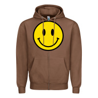 Chestnut vintage retro happy smiley face 80's 90's aesthetic sweatshirt Zipper Hoodie - linhVisuals