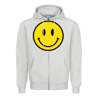 Dove Grey vintage retro happy smiley face 80's 90's aesthetic sweatshirt Zipper Hoodie - linhVisuals