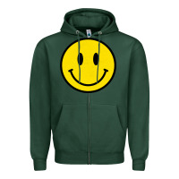 Sports Green vintage retro happy smiley face 80's 90's aesthetic sweatshirt Zipper Hoodie - linhVisuals