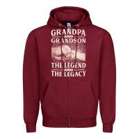 Burgundy grandpa and grandson the legend t  shirtgrandpa and grandson the legen Zipper Hoodie - linhVisuals