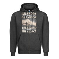 Charcoal Heather grandpa and grandson the legend t  shirtgrandpa and grandson the legen Zipper Hoodie - linhVisuals