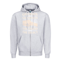 Heather Grey grandpa and grandson the legend t  shirtgrandpa and grandson the legen Zipper Hoodie - linhVisuals