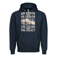 Navy grandpa and grandson the legend t  shirtgrandpa and grandson the legen Zipper Hoodie - linhVisuals
