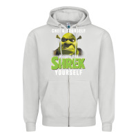 Dove Grey sh.rek check yourself before you sh.rek yourself t shirt Zipper Hoodie - linhVisuals