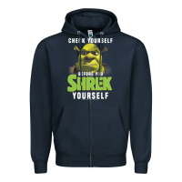 Navy sh.rek check yourself before you sh.rek yourself t shirt Zipper Hoodie - linhVisuals
