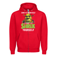 Red sh.rek check yourself before you sh.rek yourself t shirt Zipper Hoodie - linhVisuals