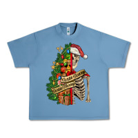 Pebble Blue sorta merry sorta scary skeleton Urban Heavy Tee - FaDigitalArtStudio