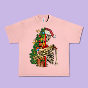 Sorta Merry Sorta Scary Skeleton Urban Heavy Tee Designed By Fadigitalartstudio