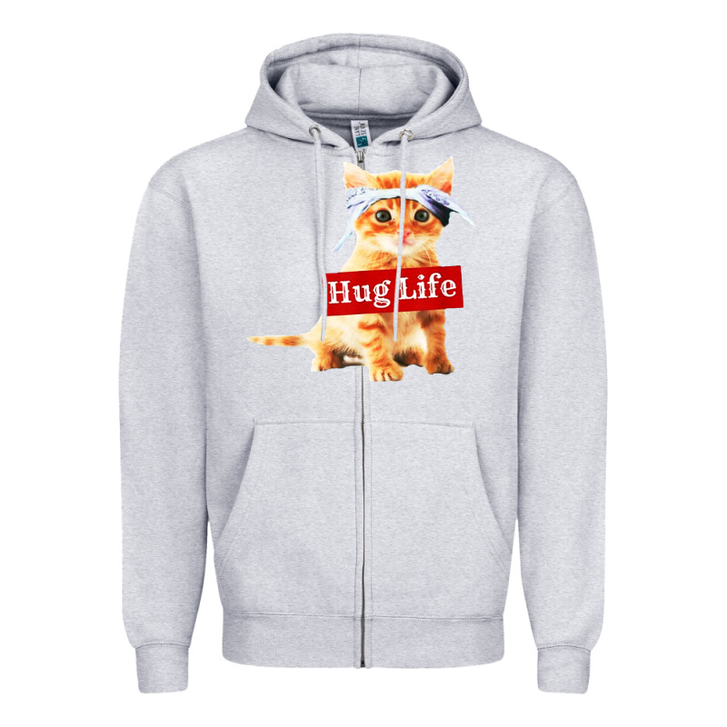 Hug Life Kitty Cat Zipper Hoodie by linhVisuals | Teevron