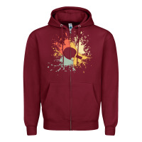 Burgundy ping pong t  shirt p i n g p o n g i n k s p l a s h t  shirt Zipper Hoodie - linhVisuals