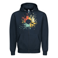 Navy ping pong t  shirt p i n g p o n g i n k s p l a s h t  shirt Zipper Hoodie - linhVisuals