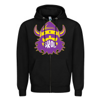 Black skol nordic viking helmet shirt Zipper Hoodie - linhVisuals