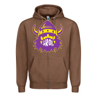 Chestnut skol nordic viking helmet shirt Zipper Hoodie - linhVisuals
