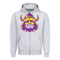 Heather Grey skol nordic viking helmet shirt Zipper Hoodie - linhVisuals
