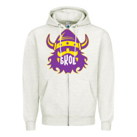 Oatmeal Heather skol nordic viking helmet shirt Zipper Hoodie - linhVisuals