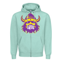 Seafoam skol nordic viking helmet shirt Zipper Hoodie - linhVisuals