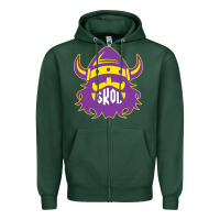 Sports Green skol nordic viking helmet shirt Zipper Hoodie - linhVisuals