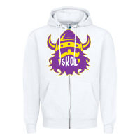 White skol nordic viking helmet shirt Zipper Hoodie - linhVisuals