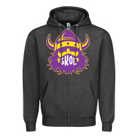 Charcoal Heather skol nordic viking helmet shirt Zipper Hoodie - linhVisuals