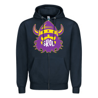 Navy skol nordic viking helmet shirt Zipper Hoodie - linhVisuals