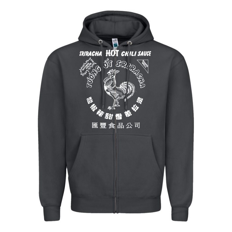 Sriracha Official Hot Chili Sauce Men's Graphic Zipper Hoodie by linhVisuals | Teevron