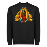 Black sunflower our lady of guadalupe Heavyweight Sweatshirt - JahusDesignShop