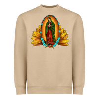 Mushroom sunflower our lady of guadalupe Heavyweight Sweatshirt - JahusDesignShop